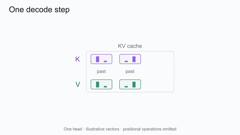单个 Attention Head 处理新 Token 的交互图